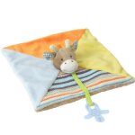 Doudou plat attache sucette girafe gogo happy horse - peluches &