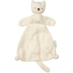 Doudou plat bb hoppa chat mila lange mousseline cru 24cm coton bi