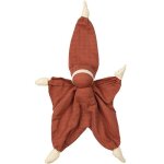 Doudou plat b�b� hoppa� lutin sisco mousseline rose cerise 24cm co