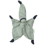 Doudou plat b�b� hoppa� lutin sisco mousseline vert d'eau 24cm co