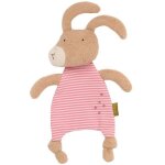 Doudou plat bio sigikid lapin beige marinire rose colo green 27 cm