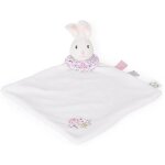 Doudou plat carré blanc caoutchouc naturel & coton havah la lapine Doudou plat carré blanc caoutchouc naturel & coton havah la lapine