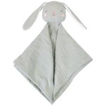 Doudou plat carr lange mousseline de coton bio lapin albetta 35cm -