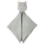 Doudou plat carr� mousseline de coton bio hippopotame albetta� 35cm -