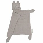 Doudou plat carr ours beige fabelab mousseline coton bio gots - d