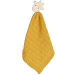 Doudou plat lange teether de dentition girafe coton bio & caoutchouc