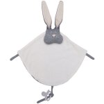 Doudou plat lapin gris wooly organic coton bio 35 cm - doudou bio