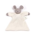 Doudou plat nanchen natur souris coton bio eponge (kba) gris ecru