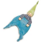 Doudou plat poupon & noeuds nanchen natur velour & jersey coton bio