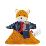 Doudou plat renard 22 cm ma�lou tradition� coton bio - doudou bio f