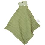 Doudou plat teether de dentition crocodile coton bio & caoutchouc