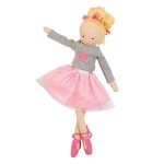 Doudou poupe coton bio ballerine olivia hoppa - poupe de chiffon b