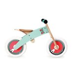 Draisienne en bois volutive 2 ans vert d'eau & papillon scratch -