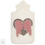 Efie bouillotte noyaux cerises broderie c?ur et ailes d'anges 37cm Efie bouillotte noyaux cerises broderie c?ur et ailes d'anges 37cm