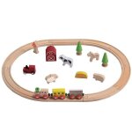 Everearth petit train en bois de la ferme - jouets bois