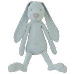 Grand doudou lapin richie bleu lagon en lin 41 cm happy horse -