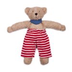 Grand doudou peluche ours brun 32cm nanchen natur� coton & laine bio