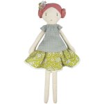 Grande poup�e de tissu fleurie l�onie 40 cm coton bio albetta� - po