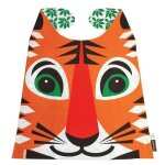 Grande serviette  velcro repas tigre toile de coton bio coq en