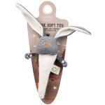 Hochet bio lapin gris wooly organic coton bio 22cm - doudou bio gots