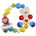 Hochet flexible en bois ourson petit coeur heimess® - jouet bébé bio Hochet flexible en bois ourson petit coeur heimess® - jouet bébé bio