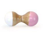 Hochet du jura en bois blanc & rose pale vilac - jouets en bois