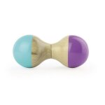 Hochet du jura en bois turquoise & violet vilac - jouets en bois