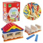 Jeu de construction batibloc 100 planchettes bois colores vilac - j