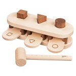 Jouet en bois b�b� banc � marteler nature goki� - jouets 1 an