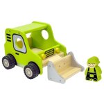 Jouets en bois bulldozer vert i'm toy - porteur en bois
