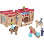Jouets en bois chteau fort en rondins 155 pcs jeujura | ref: 8027