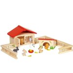 Jouet en bois de la ferme clapier � lapins goki� - jouets de la ferme