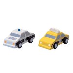 Jouet en bois petites voitures police & yellow cab plancity Jouet en bois petites voitures police & yellow cab plancity