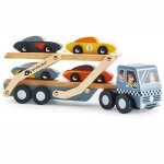 Jouet en bois transporteur de petites voitures tender leaf toys� -