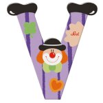 Lettre en bois clown v sevi 1831 - jouets en bois d�coration