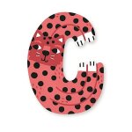 Lettre 'c' d�corative en bois animaux 7 cm vilac� par michelle c