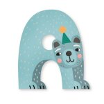Lettre 'a' dcorative en bois animaux 7 cm vilac par michelle c