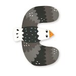 Lettre 'e' dcorative en bois animaux 7 cm vilac par michelle c