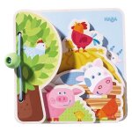 Livre bb en bois 'amis de la ferme haba - jouets haba