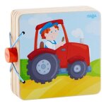 Livre bb en bois 'mon tracteur  la ferme' haba - jouets haba