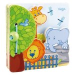 Livre de bb haba les amis du zoo - livre en bois