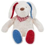 Peluche chien bandana vichy coton bio 36cm efie - peluche chien bio