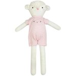 Peluche éponge de coton bio agneau tunique rose 35cm albetta® - p Peluche éponge de coton bio agneau tunique rose 35cm albetta® - p