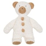 Peluche grand ours blanc teddy coton bio 30 cm efie - ours bio