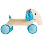 Porteur en bois 4 roues elphante emma hape - porteur en bois hape