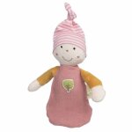 Poupe de chiffon lutin rose ray 20 cm coton bio sigikid - doudou b