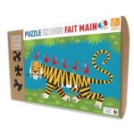 Puzzle 24 pices en bois le tigre puzzle michle wilson - jouets en