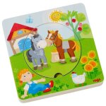 Puzzle 3d en bois 5 pi�ces le monde de la ferme haba� - puzzles bois