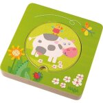 Puzzle en bois les amis de la ferme haba - puzzles bois 3d