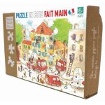 Puzzle en bois les pompiers 50 pices michle wilson - jouets en bo